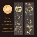 Rainy night series PET tape with iridescent fish and moon patterns for DIY journaling - Fish Leap
