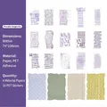 Set de 15 pegatinas PET Purple Begonia para scrapbooking con texturas de arte retro - Begonia Púrpura