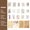 Kit de diario retro marrón castaña con 19 pegatinas y papeles vintage decorativos - Cáscara de Castaña