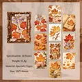 Geprägtes Ahornblatt-Dekopapier-Set für DIY-Scrapbooking, 10 Blatt Spezialpapier - Ahorn-Gedanken