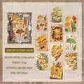 Vintage Blumen-Prägekarten-Set mit 10 goldenen Ginkgo- und Farn-Spezialpapierbögen - Herbst-Ginkgo