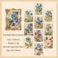 Blumen-Reliefpapier-Set mit 10 Vintage-3D-Blumendesigns für DIY-Scrapbooking und Journal - Blumen In Felsen