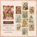 Set mit 10 Blatt geprägtem Scrapbooking-Papier mit botanischen Vintage-Motiven - Schwebende Blumen