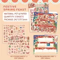 3D Chinese New Year miniature scene stickers with PET decals and background card - Spring Feast Theme