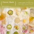 Forest theme epoxy wax seal stickers with maple leaves and gold foil accents - Single Sheet / Forest Imprint