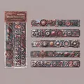 Adesivi vintage steampunk con rilievo 3D, design a ingranaggi in bronzo e rame, 10 pezzi - Ingranaggio Fiamma Rossa