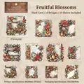 Vintage plant and flower cardstock stickers in 10 unique antique scroll designs - Fruit & Flower Bloom