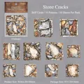 Vintage scrapbooking card set with broken plant border and rock texture patterns - Stone Crevice