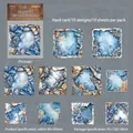Set di 10 adesivi vintage Ocean Collage, fiori blu in cartoncino per decorazioni DIY - Collage Oceanico
