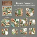 Vintage floral scrapbooking card set Broken Greenery with 10 botanical paper designs - Broken Greenery