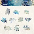 Vintage Sea Love Aquarell Aufkleber aus Washi-Papier mit blauen Meeresmotiven - Meeresliebe