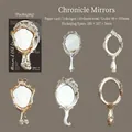 Vintage hand mirror style card stickers 10pcs with floral relief and rose patterns - Time Mirror