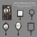 Vintage hand mirror themed decorative stickers for journals, 10 pieces of retro cardstock - Mirror Shadow