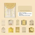 Vintage window frame collage stickers with floral designs in a pack of ten pieces - Fluorescent Yellow Old Eaves