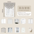 Adesivi per finestre vintage per scrapbooking, tema bianco, set di 10 design unici - Ombra Fioccosa Bianco Tè