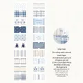 Indigo angel washi tape with star and stripe patterns, 3cm width for DIY journals - Indigo Angel