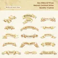 Retro ribbon stickers with vintage paper tones and elegant English text for journaling - Gentle Time