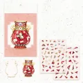 DIY PET puzzle stickers set featuring floral and butterfly motifs on a Chinese vase - Wealth and Longevity