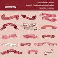 Set of 15 vintage scroll stickers for scrapbooking in red and pink cardstock - Romantic Scroll