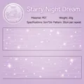 Dreamy purple PET washi tape with white star patterns for DIY journaling 5cm x 2m - Starry Night Dreams