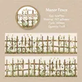 Nastro PET decorativo recinzione retrò con margherite bianche e traliccio di legno - Recinzione di Margherite del Maniero