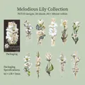 Floral PET long strip stickers Lily series with pearls for DIY scrapbooking 20 pieces - Lily Chant (6005463529478)