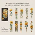 Sunflower theme PET decorative stickers set with ten vintage floral designs for journaling - Golden Sunflower Flow (6005463529479)
