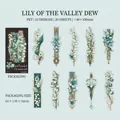 PET Lily of the Valley floral stickers set with 20 sheets in blue and cream hues - Lily of the Valley Dew (6005463529480)