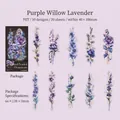Lavender themed PET stickers for journaling featuring purple floral designs and patterns - Lavender Fluff (6005463529481)