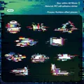 Adesivi PET cyberpunk con finitura iridescente e design pixel art set da 20 pezzi - Stile Pixel / Pixel