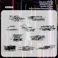 Adesivi PET glitch art cyberpunk con finitura olografica per agende, set da 20 pezzi - Stile Sfocatura Movimento / Sfocatura di movimento
