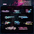 Iridescent glitch art PET stickers with 20pcs cyber style pixel patterns for scrapbooking - Particle