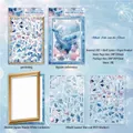 Kit adesivi puzzle fai-da-te Whale Fall 3 fogli con finitura PET effetto perla - La balena cade nell'oceano