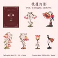 Vintage Tiffany-style lamp PET stickers set, 12 pieces for scrapbook decoration - Vine Lamp Shadow