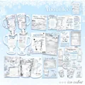 Blue Sea Salt Ice Cube themed 22-piece creative sticker and card set for journaling - Ice Blue Theme (W-SCB-988)