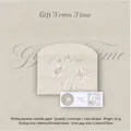 Vintage lily stationery set with off-white envelope and round floral sealing stickers - Gift Of Time