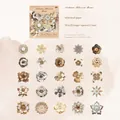 Autumn Blossom vintage white kraft paper flower stickers set 50pcs for gift decor - 50 Sheets / Autumn Cosmos Memo