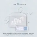 Blue floral themed stationery set with orchid illustration envelope and sealing stickers - Love Blooms