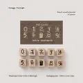 Retro beech wood digital stamp set with ten pieces for vintage DIY scrapbooking decor - Vintage Postmark