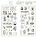 Pegatinas botánicas vintage colección musgo para scrapbooking y fundas de móvil DIY - Colección Musgo de Niebla