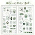 Pegatinas Notes of Stellar Soil con motivos florales verdes y citas botánicas - Notas del Suelo Estelar