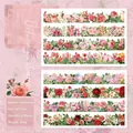 Adesivi in carta washi con pizzo floreale e motivi di rose, set da 4 fogli - Cuore di Rosa