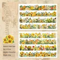 Set of 4 vintage floral lace washi stickers 14x21cm for scrapbooking decoration - Blooming Sun