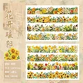 Set di 4 adesivi washi vintage floreali 14x21cm per decorazione scrapbooking - Sole in fiore