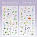Makro-Detail botanischer PET-Aufkleber mit Aquarell-Blumendesigns und transparenter Folie - Glockenblumenbrise