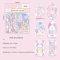 Set di 12 adesivi in PET stile vetro colorato serie sogno rosa per decorazione - Terra dei Sogni Rosa