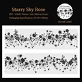 Nastro PET gotico con rose nere e stelle, dimensioni 50mm x 2m di lunghezza - Rosa Stellata