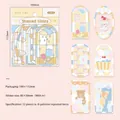 Set di 12 adesivi PET stile vetro colorato Warm Sweet con 6 fantasie assortite - Dolce Caldo