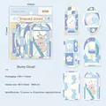 Rainy Cloud stained glass style PET stickers, 12 pieces for journal scrapbooking - Rainy Cloud