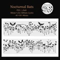 Ruban adhésif PET Nocturnal Bats avec motifs gothiques dessinés à la main pour scrapbooking - Chauves-souris Nocturnes